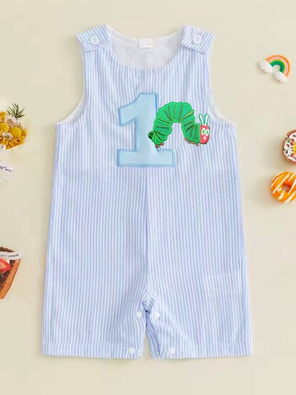 The Very Hungry Caterpillar Romper First Birthday Outfit Clothes Shortall